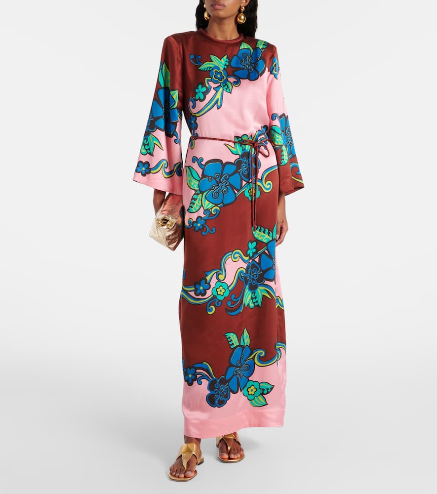 Alemais Printed Silk Satin Maxi Dress In Multicoloured