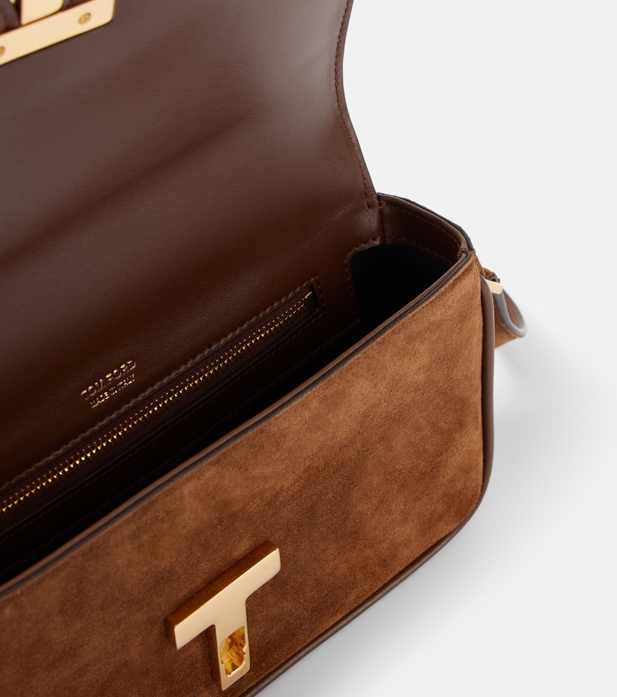 Tom Ford Wallis Mini Suede Crossbody Bag In Brown