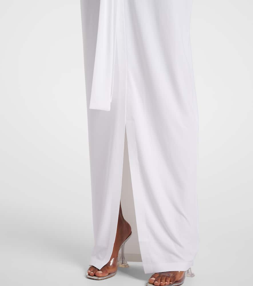 Shop Norma Kamali Halterneck Gown In White