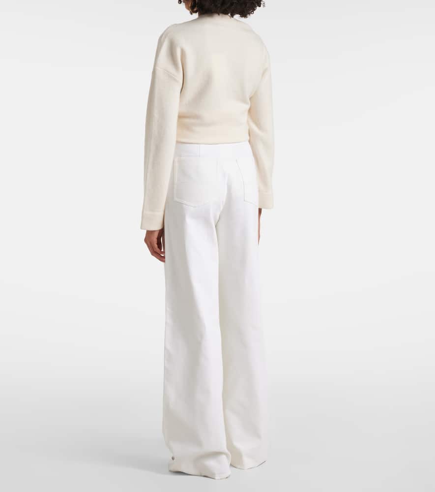 Max Mara Ruggero Cotton Wide-leg Pants In White
