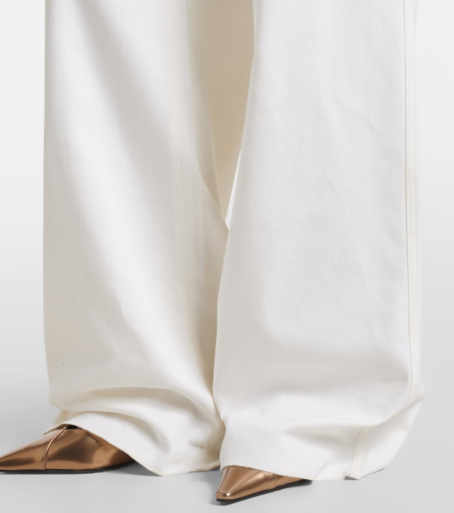 Max Mara Ruggero Cotton Wide-leg Pants In White