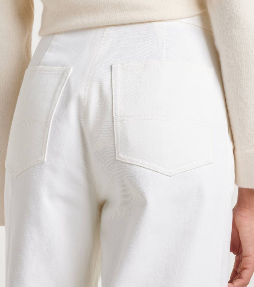 Max Mara Ruggero Cotton Wide-leg Pants In White