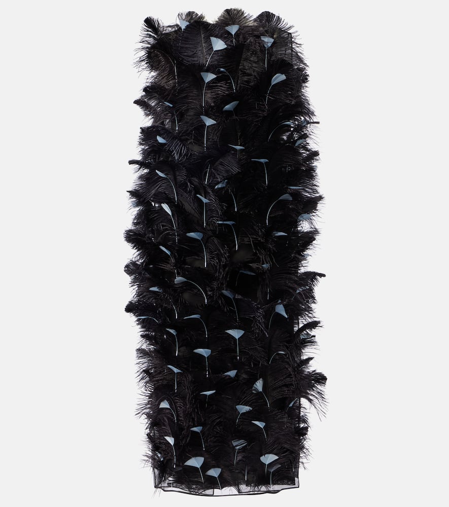 Prada Abito In Organza Decorata Donna In Schwarz