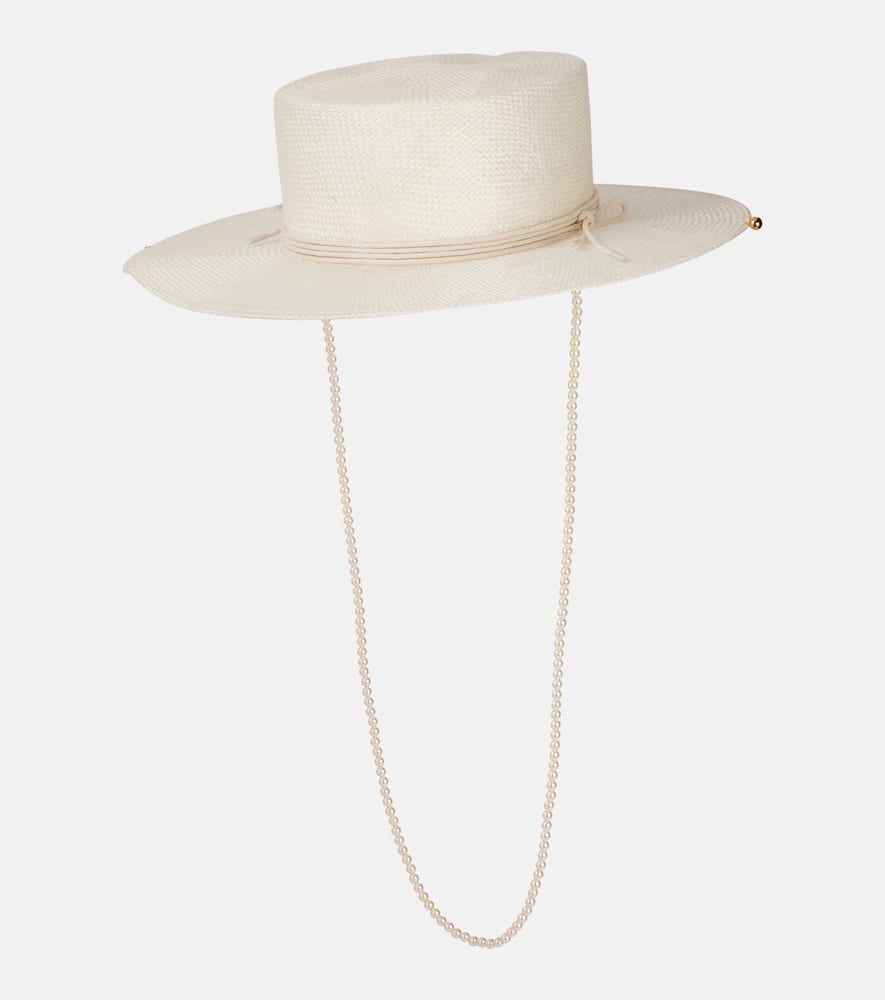 Ruslan Baginskiy Logo Embellished Straw Hat