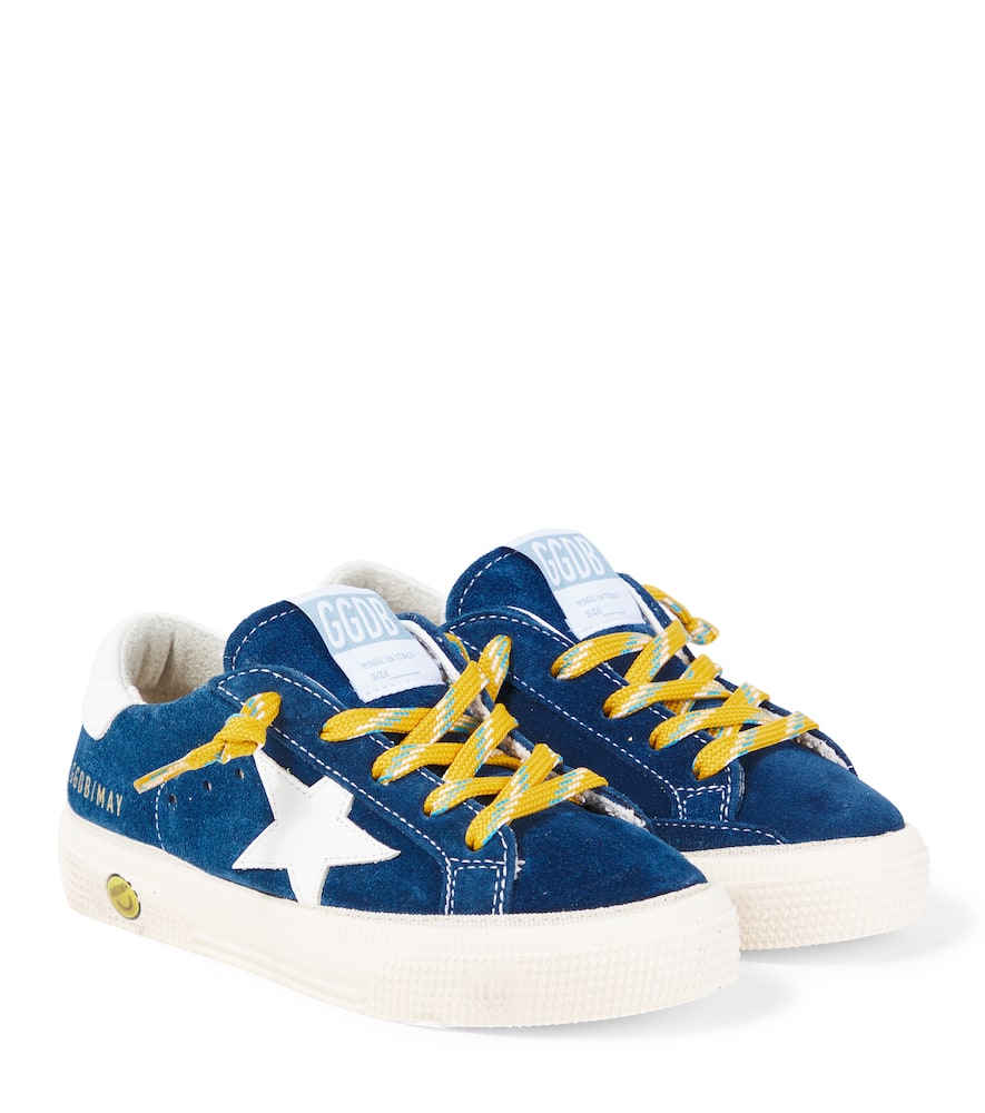Golden Goose May Leather And Suede Sneakers In Blue