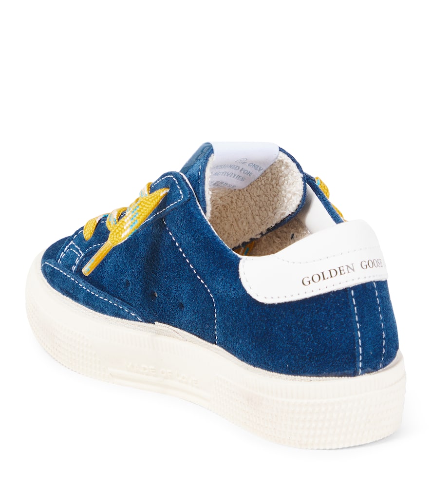 Golden Goose May Leather And Suede Sneakers In Blue