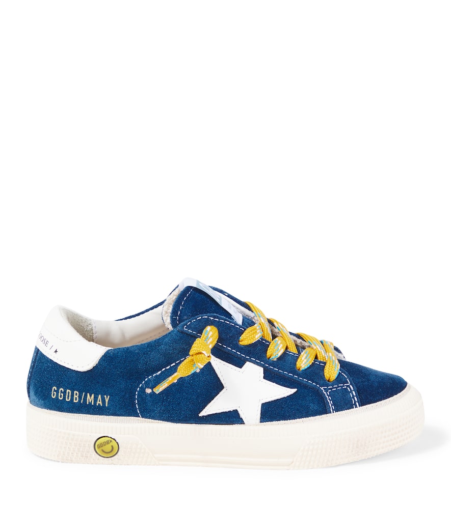 Golden Goose May Leather And Suede Sneakers In Blue