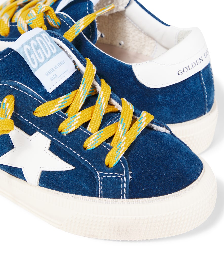 Golden Goose May Leather And Suede Sneakers In Blue