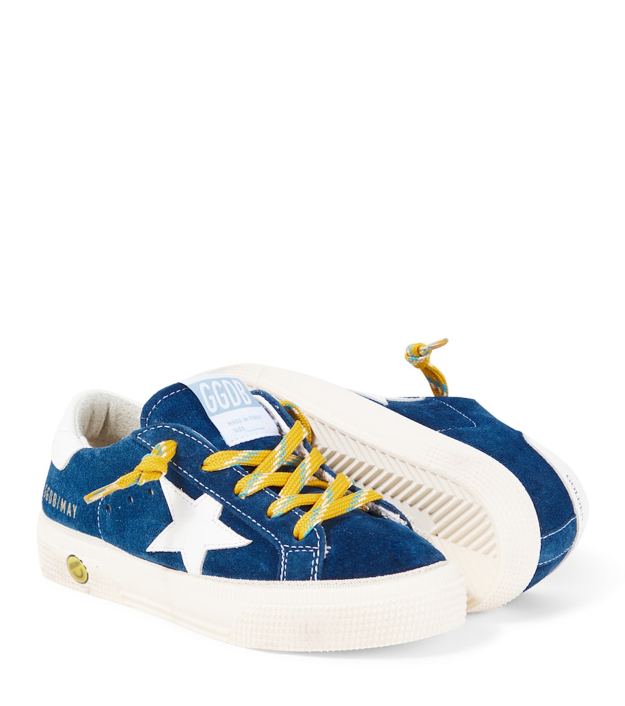 Golden Goose May Leather And Suede Sneakers In Blue