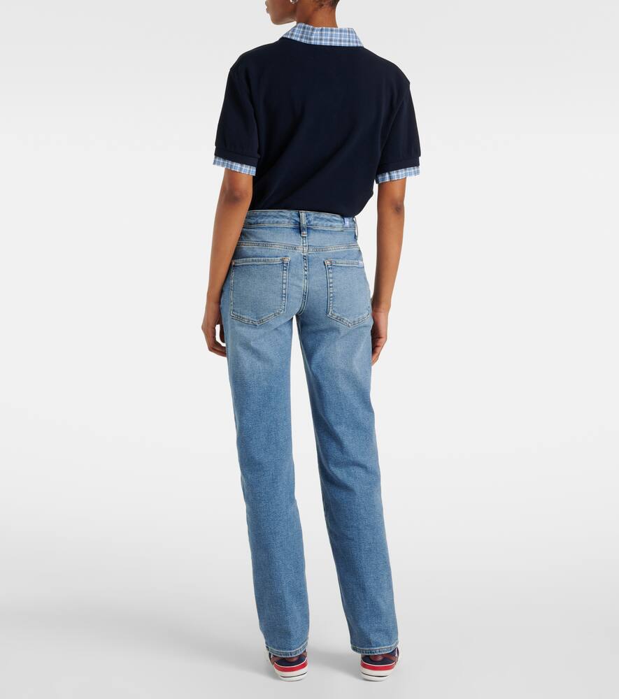 7 For All Mankind Calie Mid-rise Straight Jeans In Blue