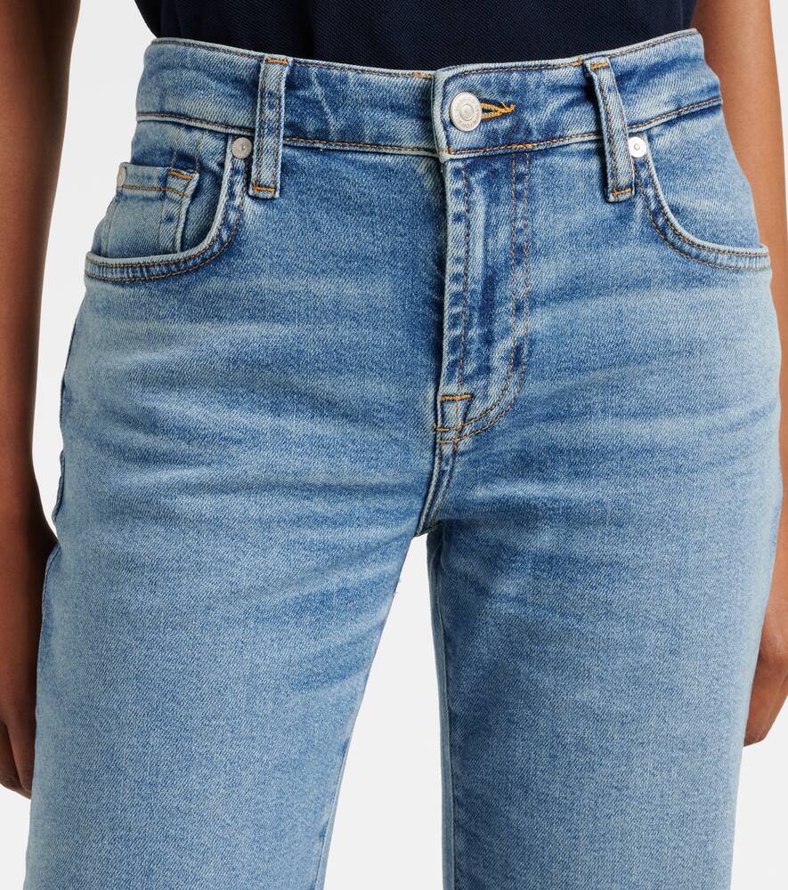 7 For All Mankind Calie Mid-rise Straight Jeans In Blue