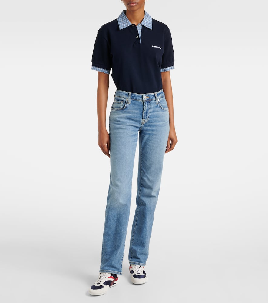 7 For All Mankind Calie Mid-rise Straight Jeans In Blue