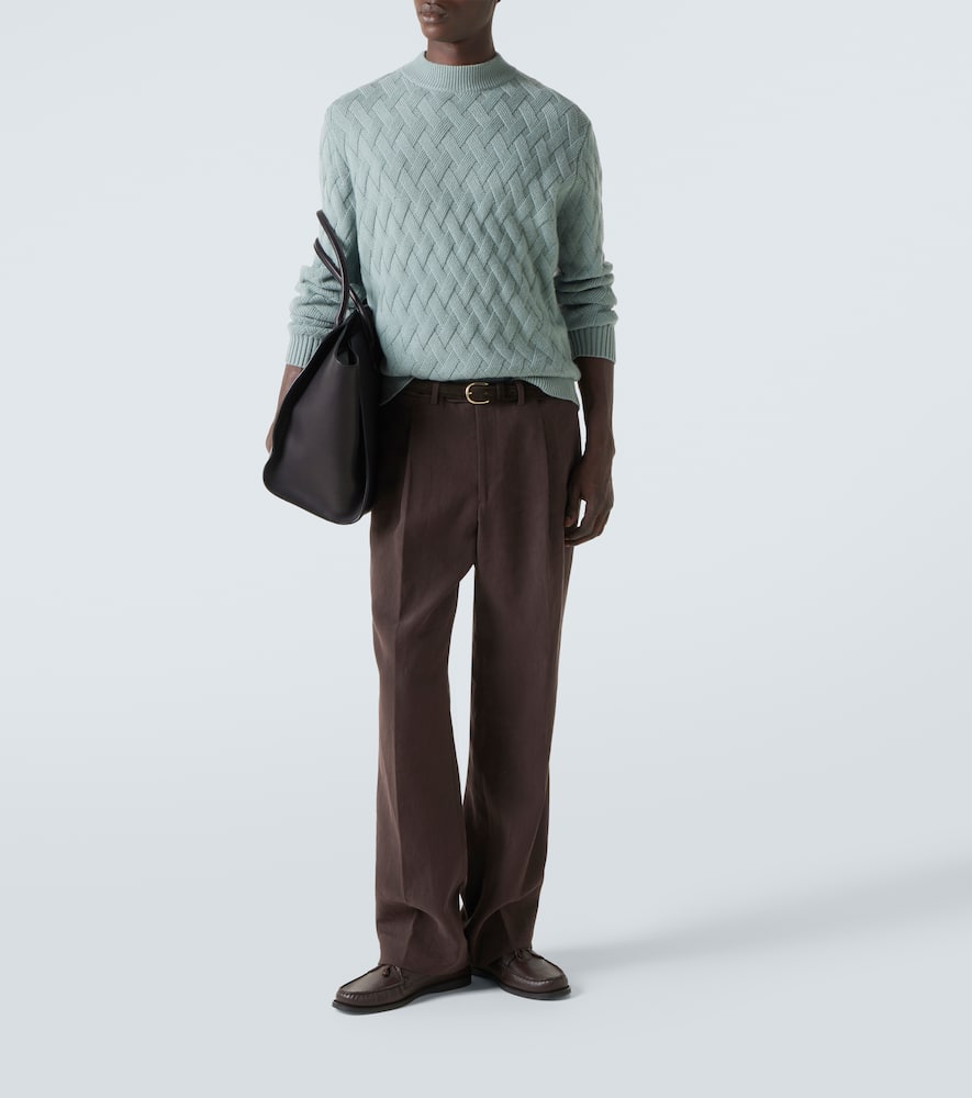 Allude Wool And Cashmere Sweater In Green