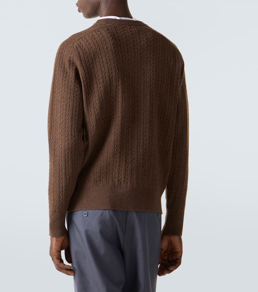 Auralee Cable-knit Crew-neck Sweater In Brown