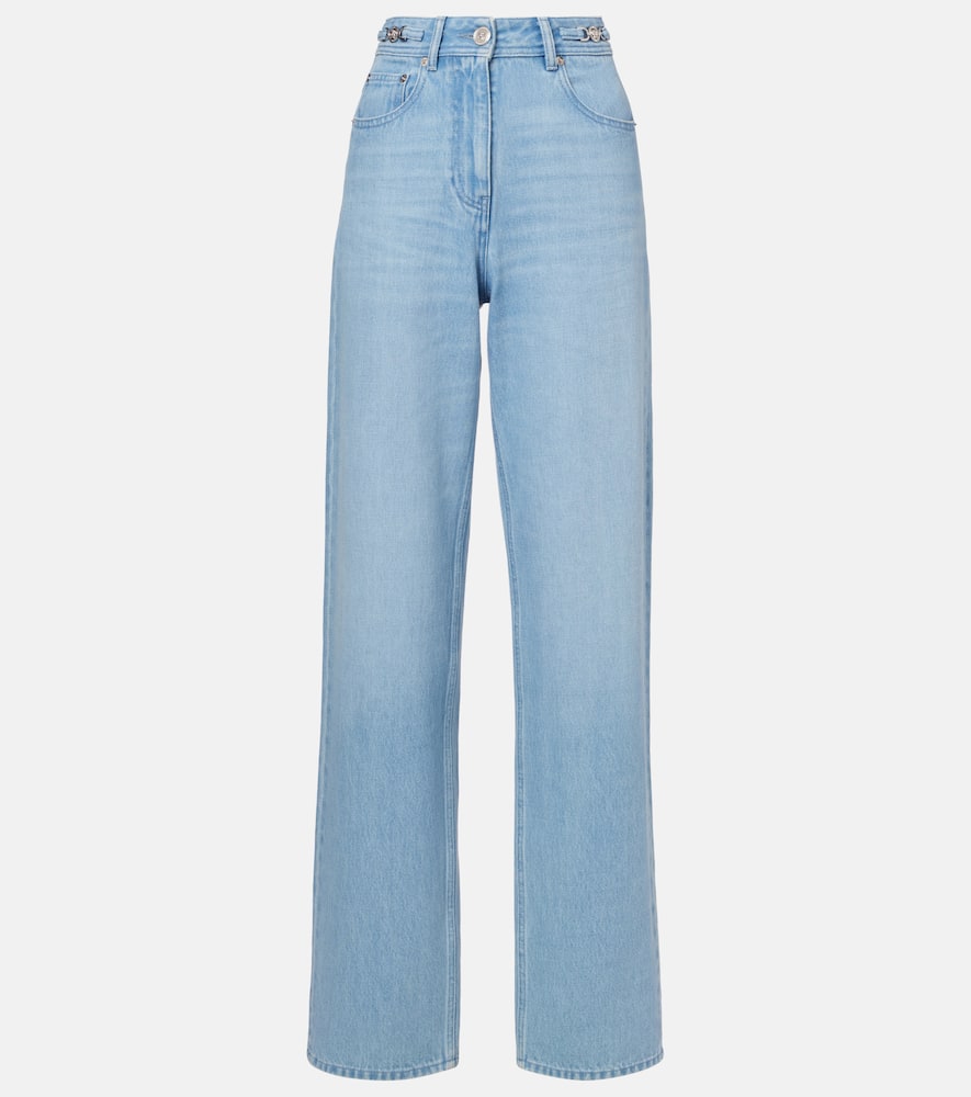 Versace High-rise Wide-leg Jeans In Blue