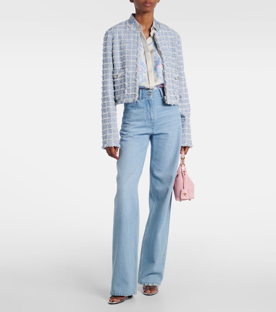 Versace High-rise Wide-leg Jeans In Blue