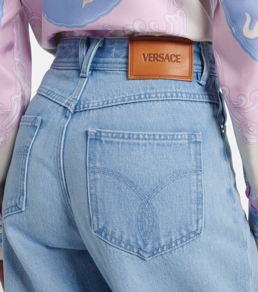 Versace High-rise Wide-leg Jeans In Blue