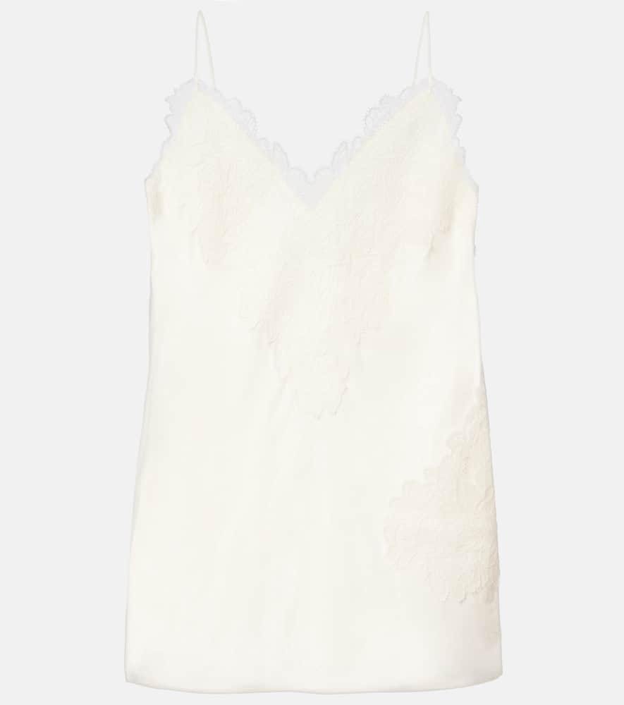 Róhe Lace-trimmed satin camisole