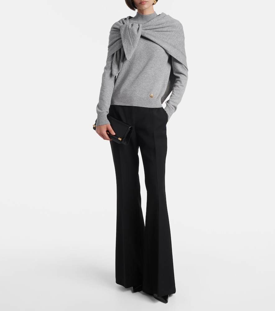Oscar de la Renta Scarf-detail cashmere sweater