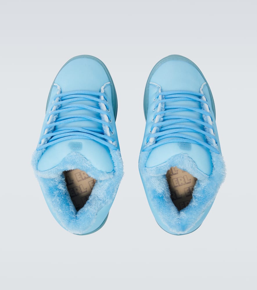 Erl Vamp Padded Terry-lined Sneakers In Blue