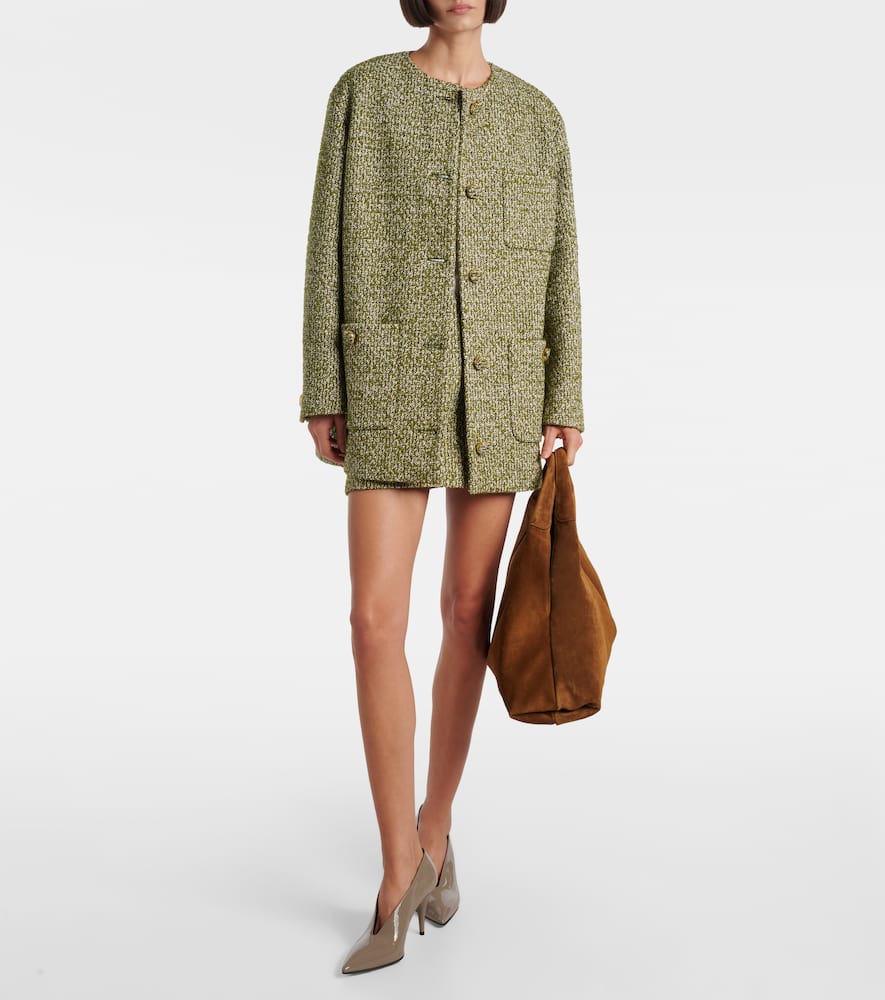 Gucci Cotton And Wool-blend Bouclé Coat In Green