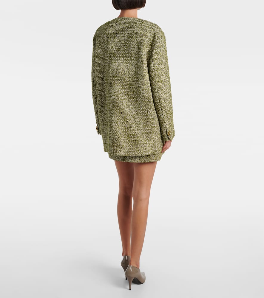 Gucci Cotton And Wool-blend Bouclé Coat In Green