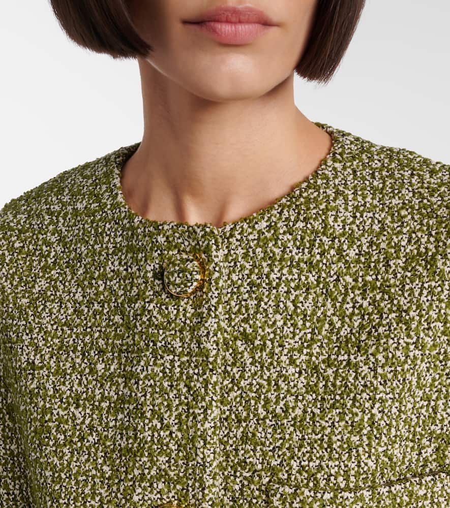 Gucci Cotton And Wool-blend Bouclé Coat In Green