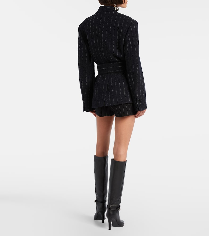Isabel Marant Fyma Chalk Stripe Virgin Wool Blazer In Black