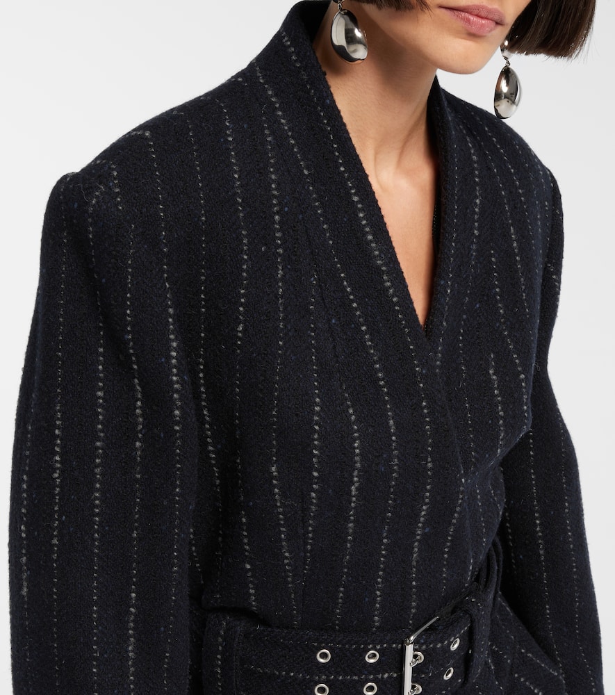 Isabel Marant Fyma Chalk Stripe Virgin Wool Blazer In Black