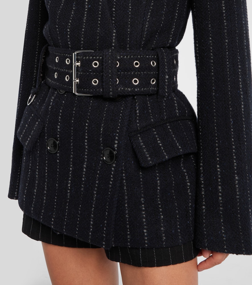 Isabel Marant Fyma Chalk Stripe Virgin Wool Blazer In Black