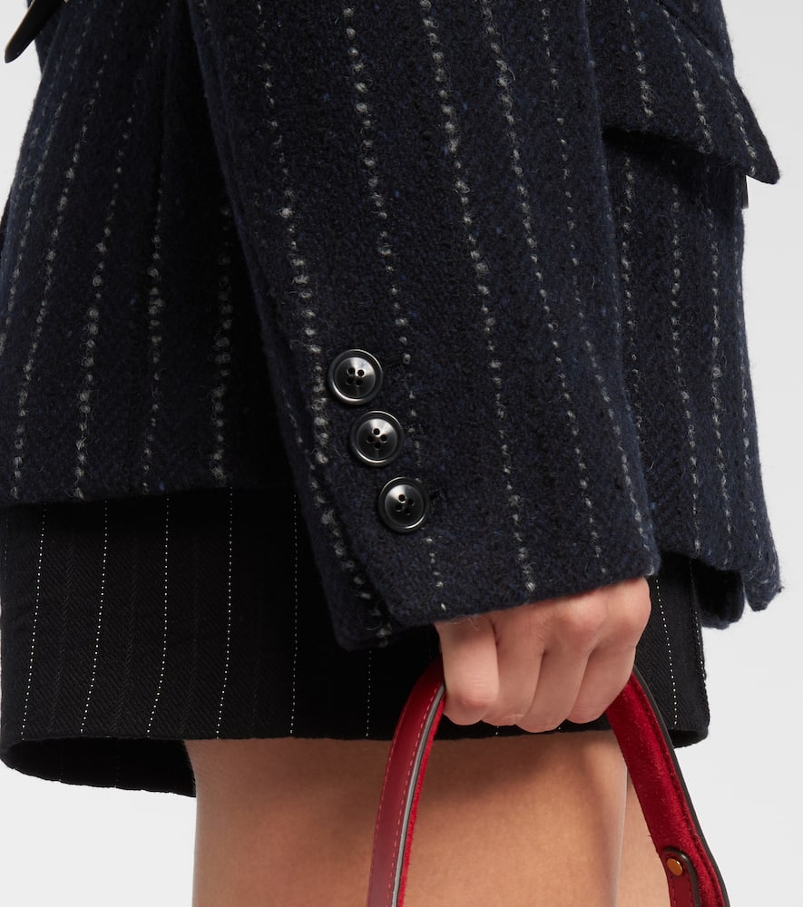 Isabel Marant Fyma Chalk Stripe Virgin Wool Blazer In Black