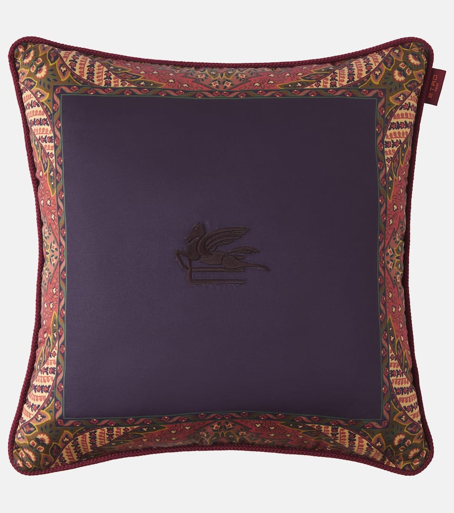 Etro Printed Cotton Cushion In Multi