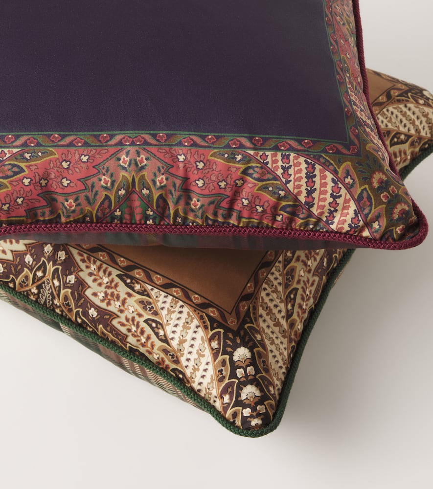 Etro Printed Cotton Cushion In Multi