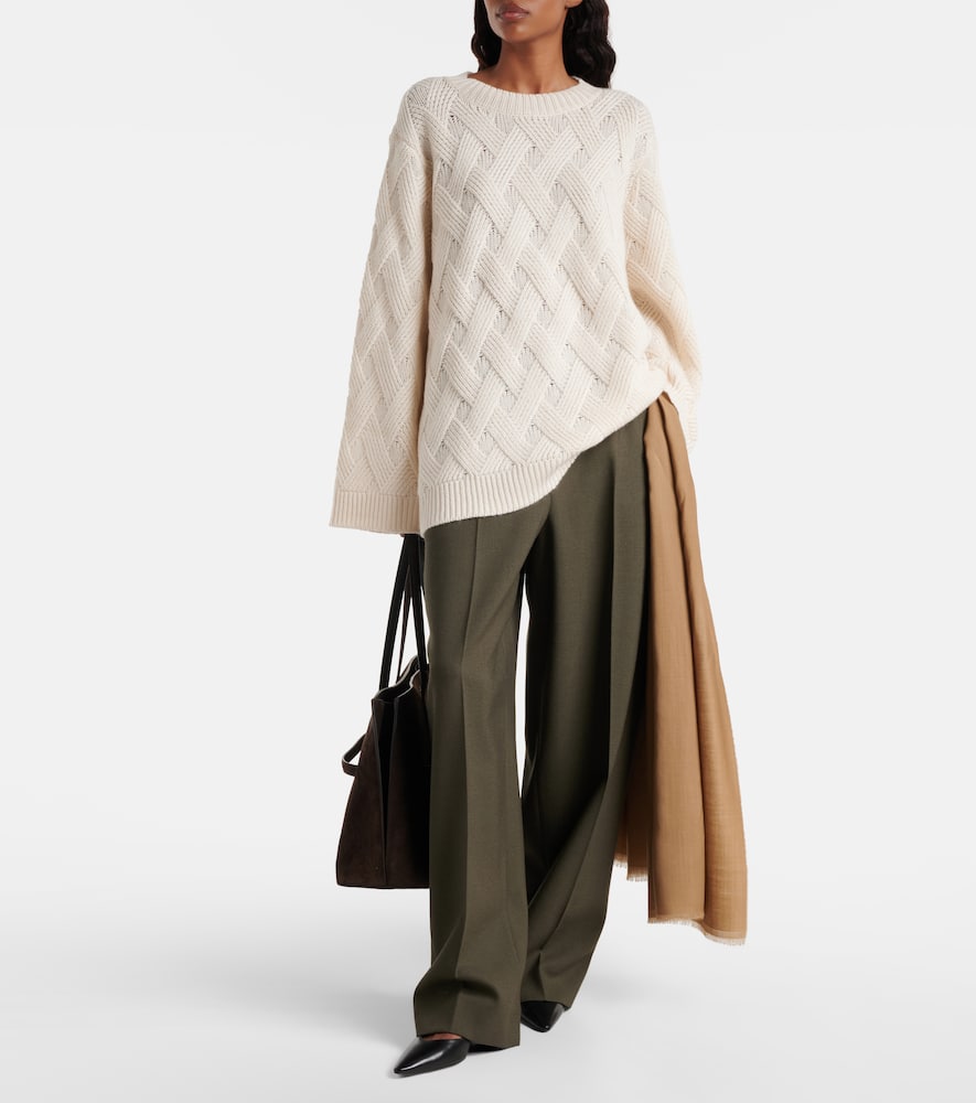 Jardin Des Orangers Oversized Wool And Cashmere Sweater In White