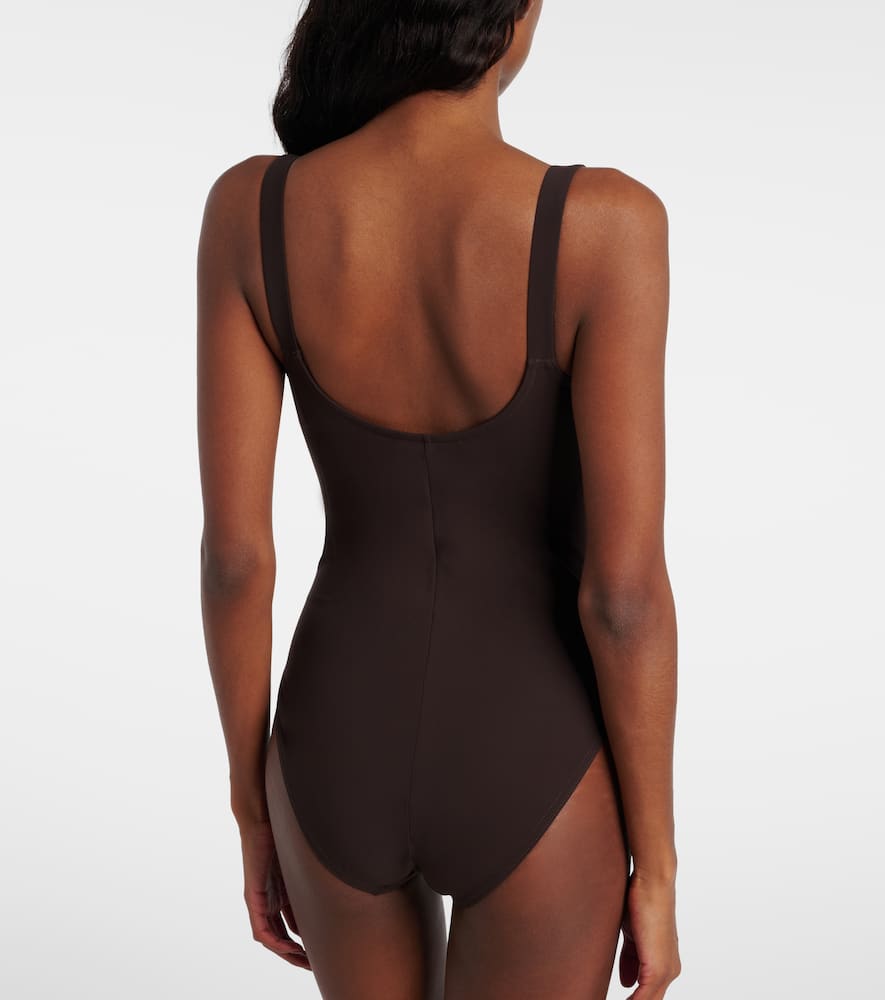 Karla Colletto Luca Ring-detail Swimsuit In Brown