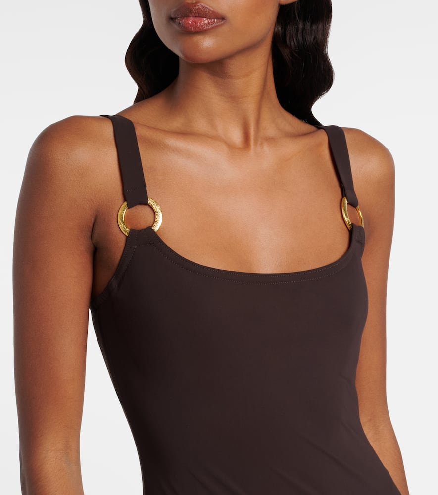 Karla Colletto Luca Ring-detail Swimsuit In Brown