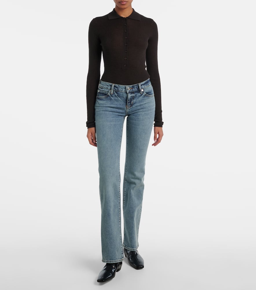 Frame Le Pixie Low-rise Flared Jeans In Blue