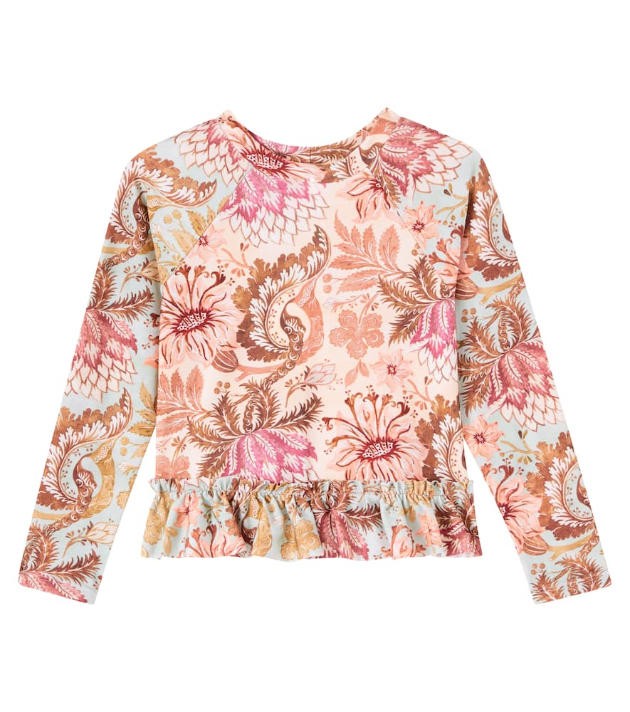 Zimmermann Printed Rashguard Top In Multi