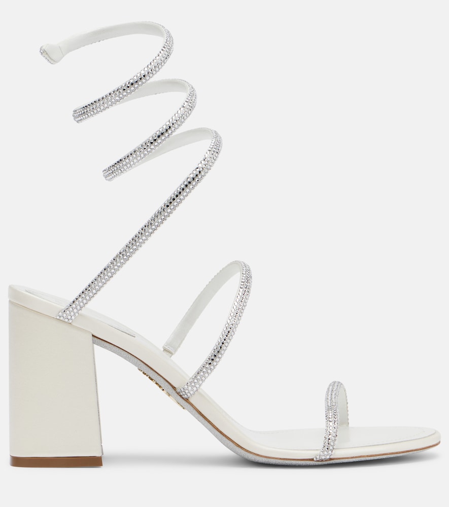  Rene Caovilla Rene Caovilla 80 Embellished Satin Sandals 