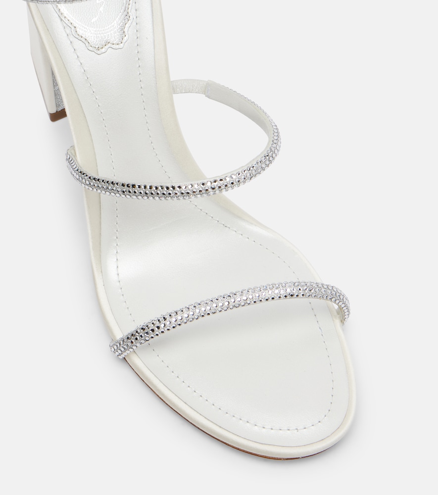  Rene Caovilla Rene Caovilla 80 Embellished Satin Sandals 