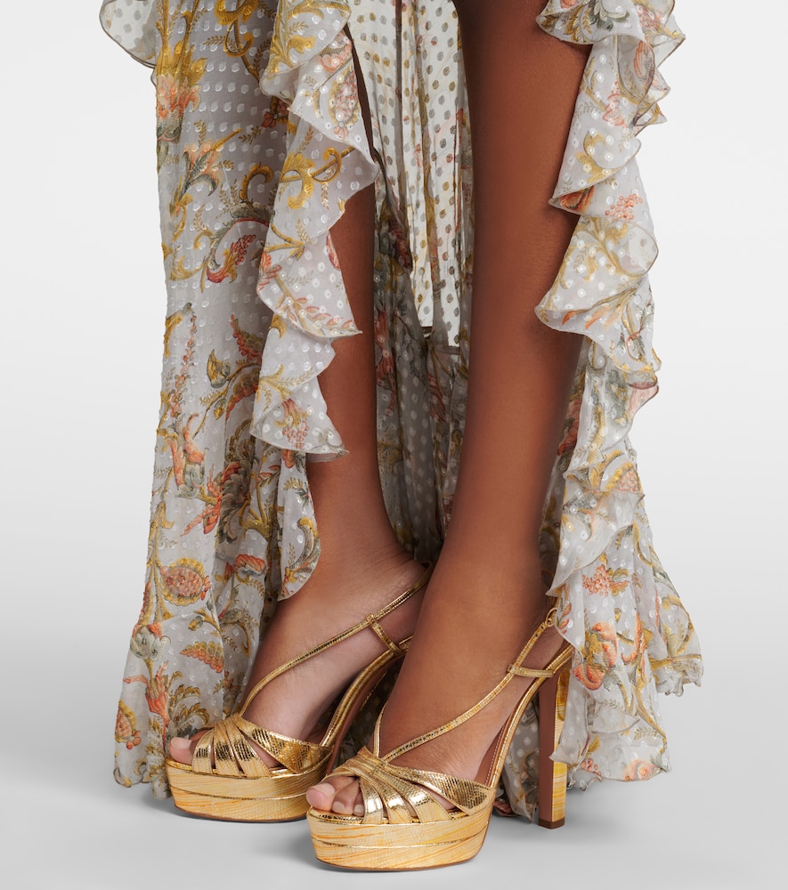 Aquazzura Aimée 130 metallic leather platform sandals