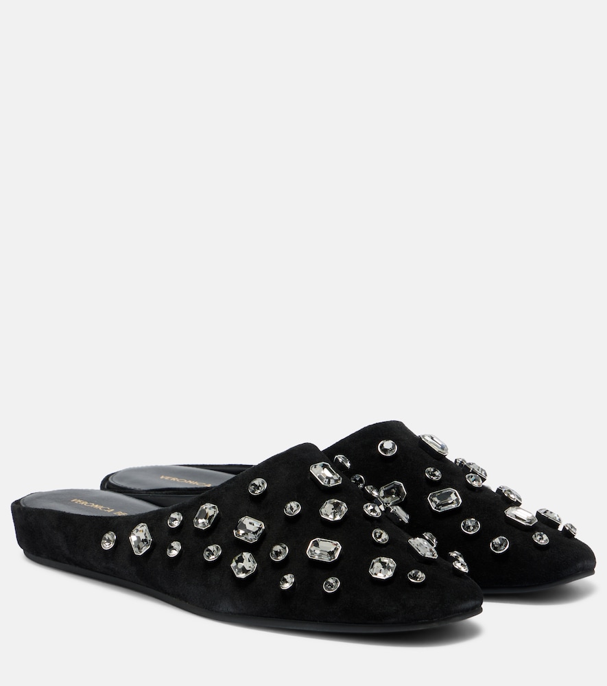 Veronica Beard Mules Narcisa en daim cristaux 297 €