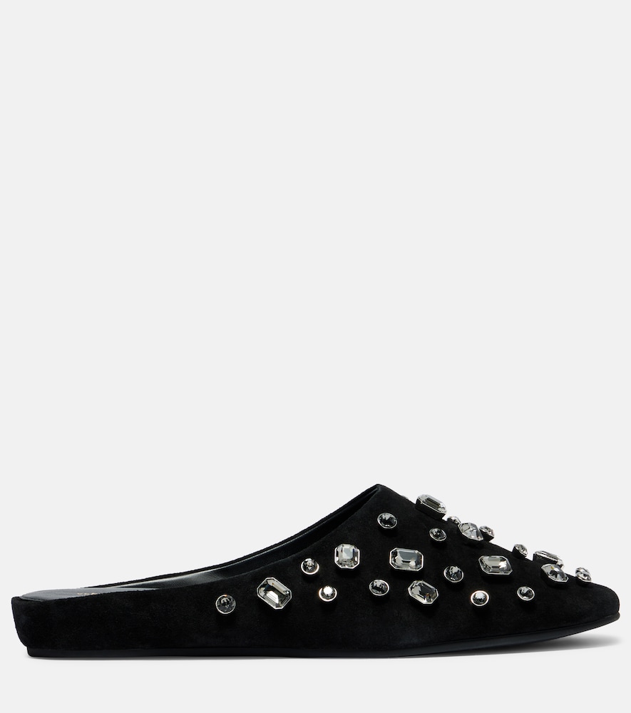  Veronica Beard Veronica Beard Narcisa Crystal-embellished Suede Mules 