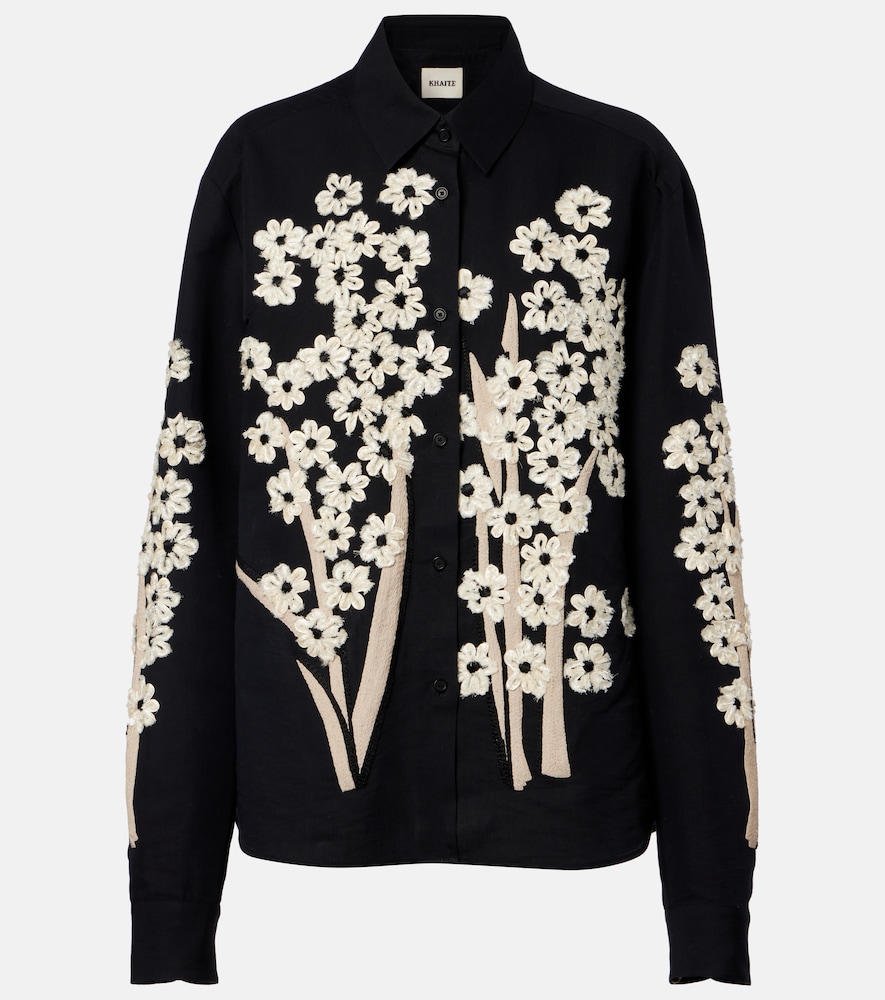 Khaite Argo embroidered silk and cotton shirt
