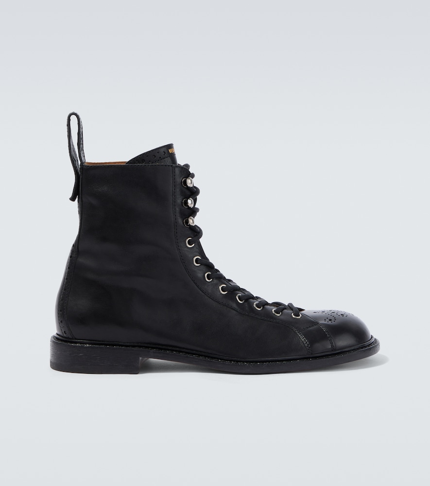  Versace Versace Billy Perforated Leather Combat Boots 