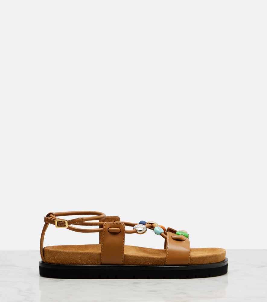  Loewe Loewe Paula's Ibiza Pebble Beads Leather Sandals 