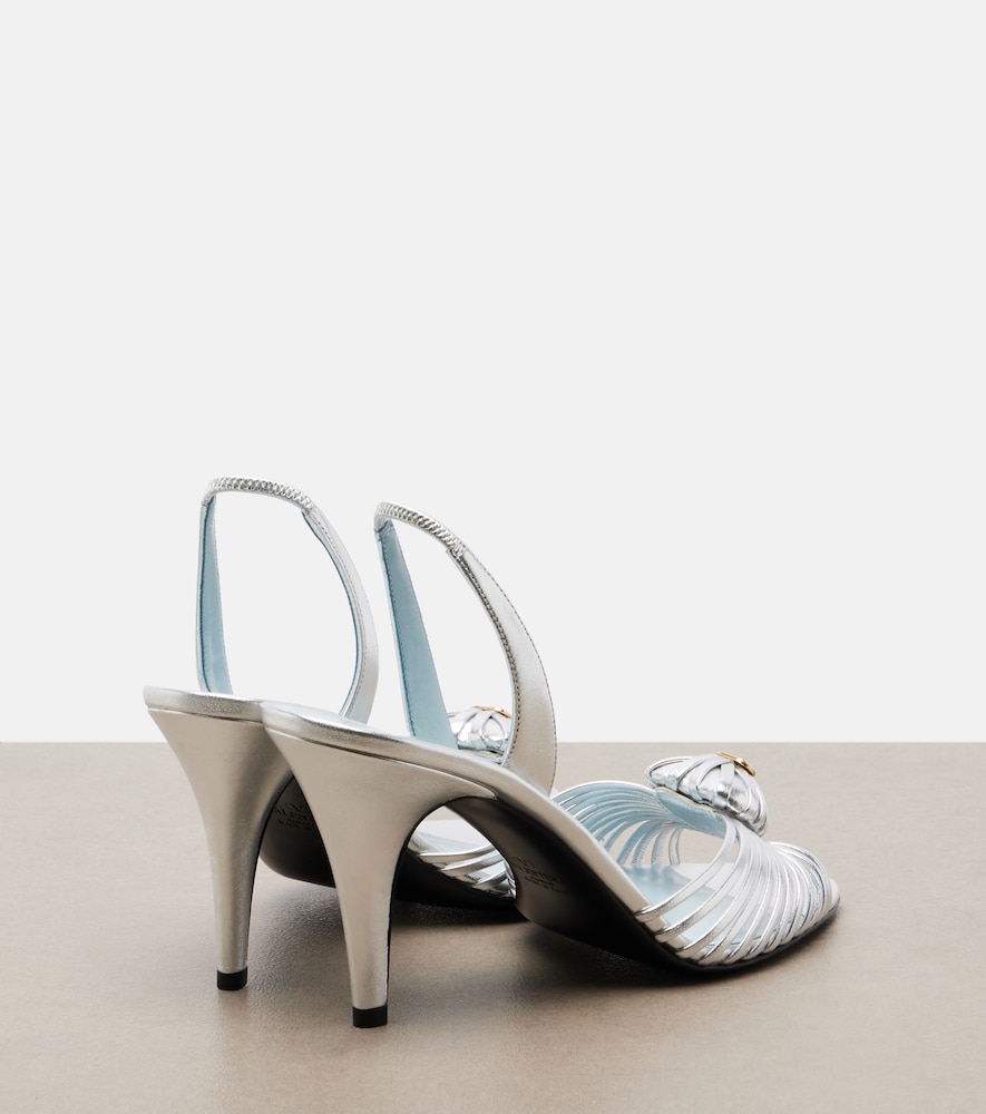 Garavani Cœur Royal Metallic Leather Slingback Sandals