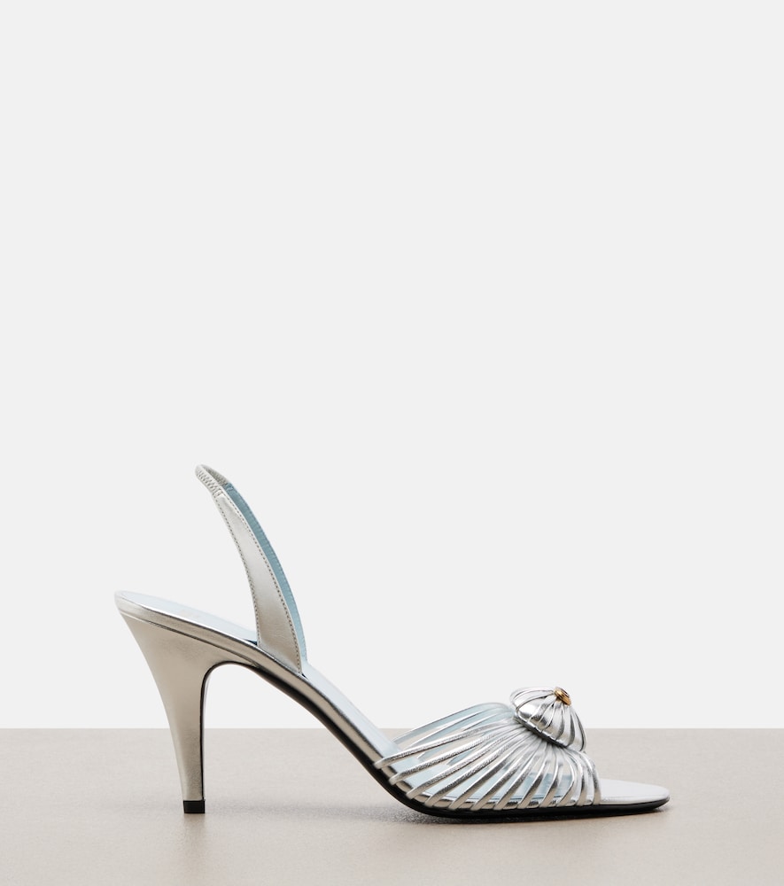 Garavani Cœur Royal Metallic Leather Slingback Sandals