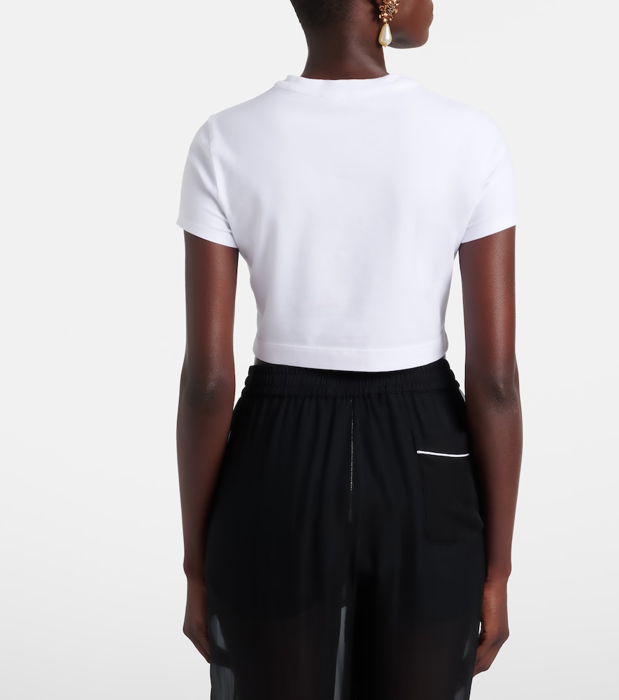 Dolce&Gabbana Logo Cropped Cotton-Blend Jersey T-Shirt
