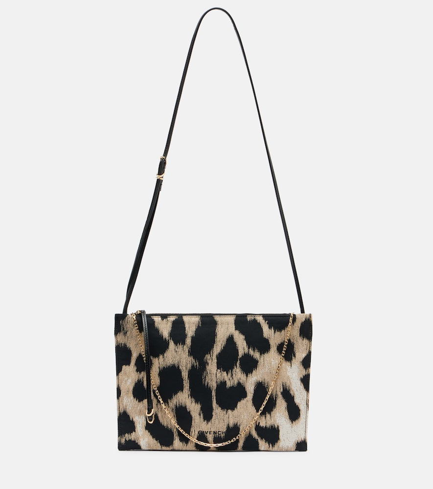 Givenchy Voyou Leopard-print Canvas Pouch In Beige